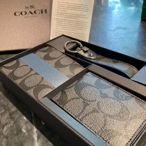 Coach Wallet Set of 3 - with card holder and key chain.